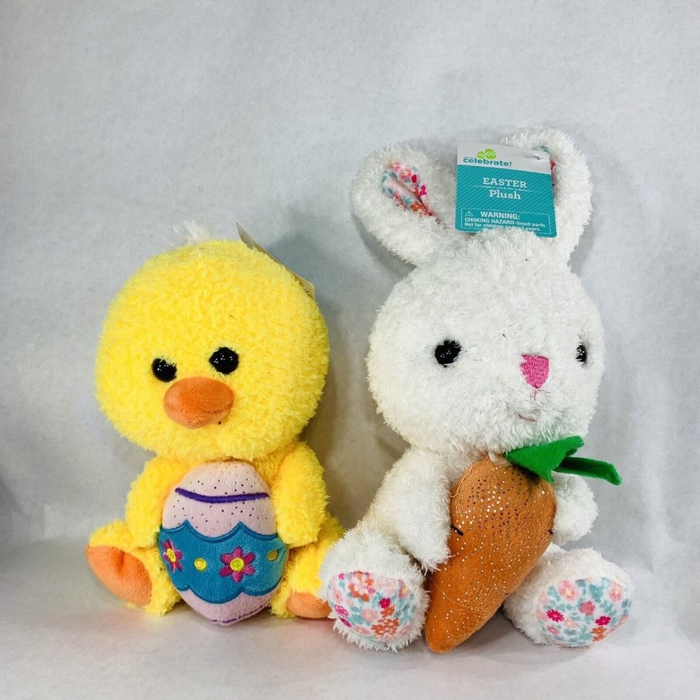 Easter Bunny And Chick Plush Stuffed Animal Set